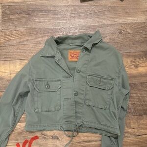 Levi's Green Cropped Jacket Size XS